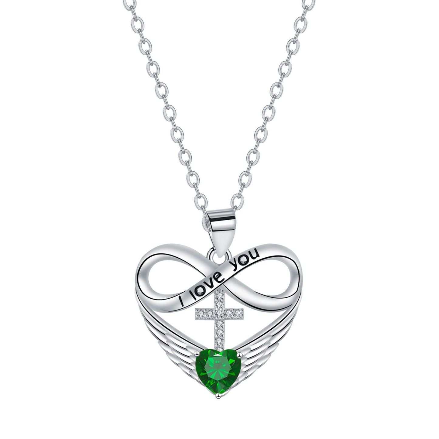 🎉 2026 Sale — Over 36,000 Sold! 💖 Infinity Heart Cross Necklace with Wing Pendant – Faith & Eternal Love ✨