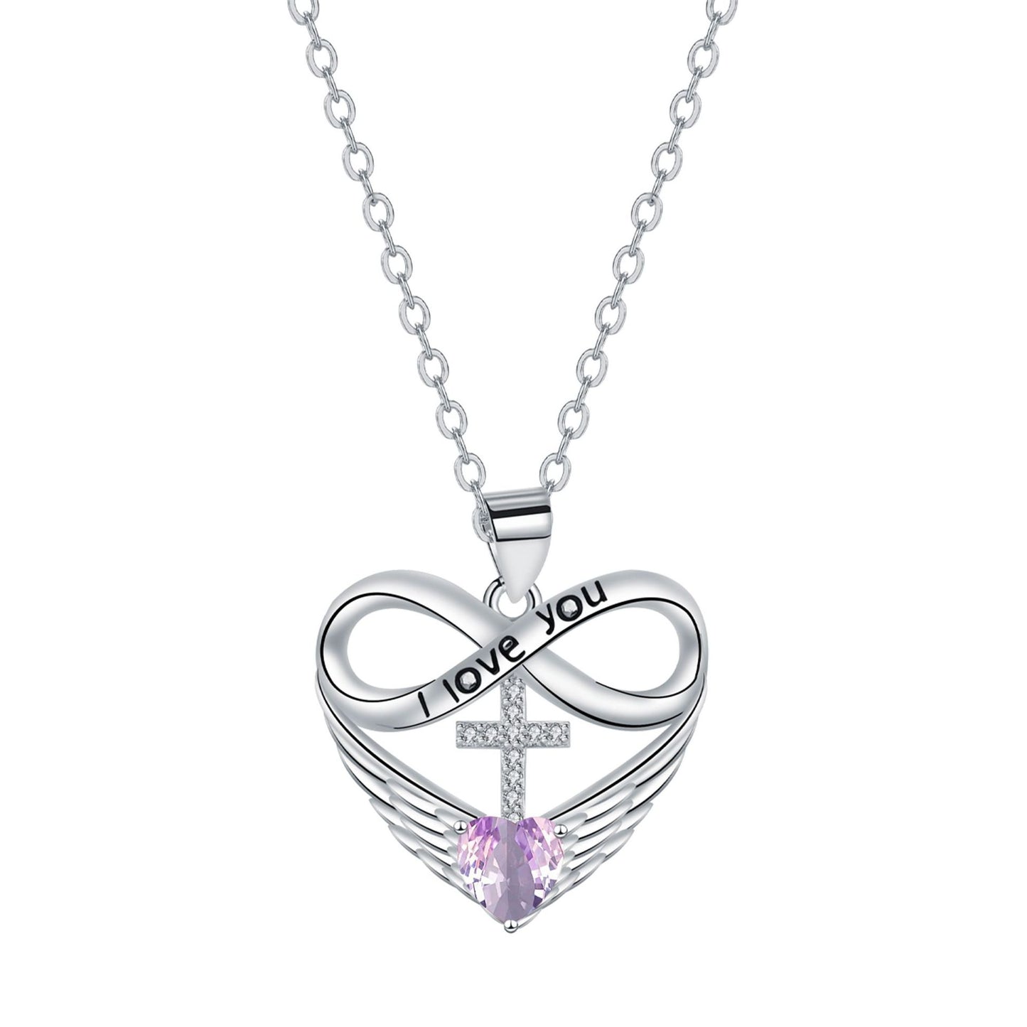 🎉 2026 Sale — Over 36,000 Sold! 💖 Infinity Heart Cross Necklace with Wing Pendant – Faith & Eternal Love ✨