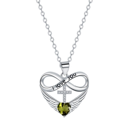 🎉 2026 Sale — Over 36,000 Sold! 💖 Infinity Heart Cross Necklace with Wing Pendant – Faith & Eternal Love ✨
