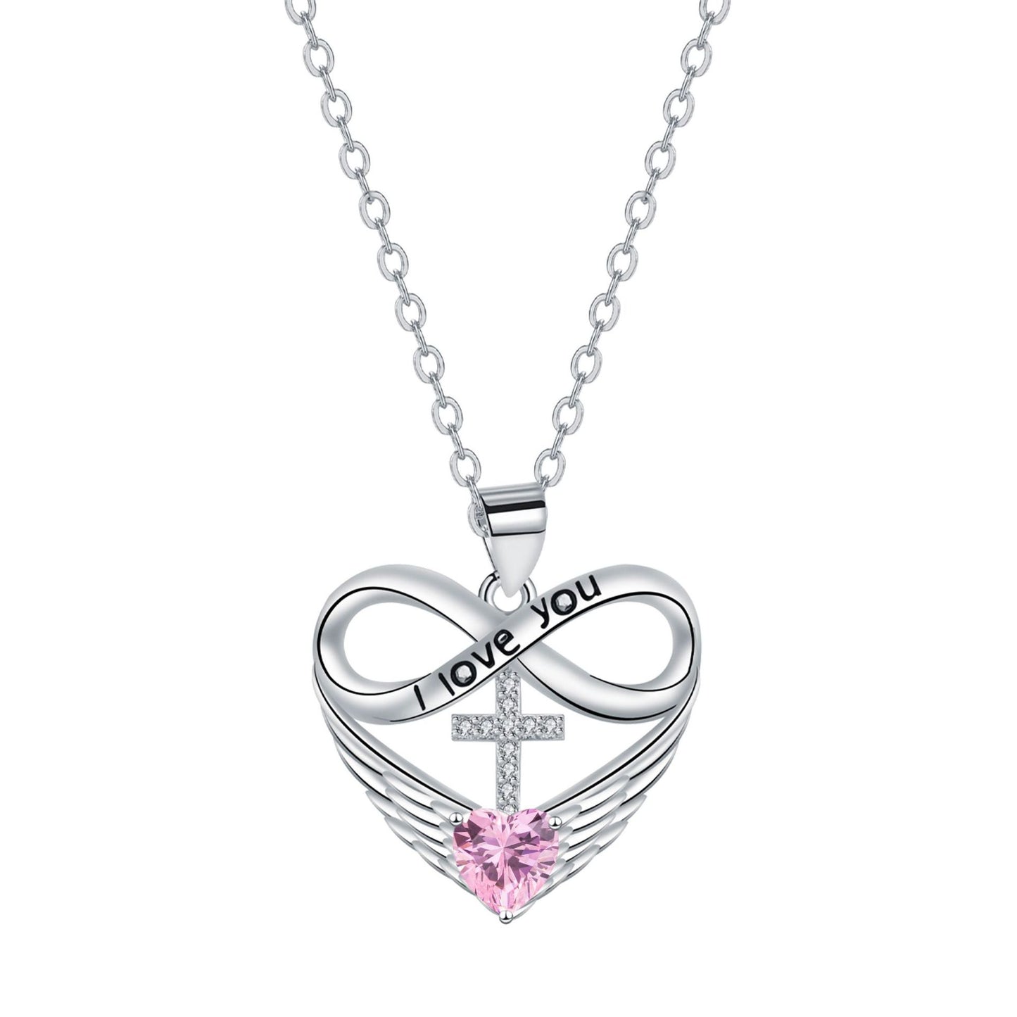 🎉 2026 Sale — Over 36,000 Sold! 💖 Infinity Heart Cross Necklace with Wing Pendant – Faith & Eternal Love ✨