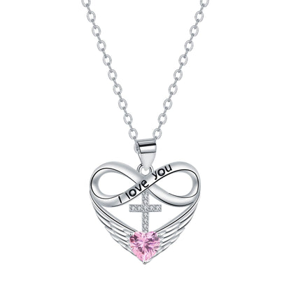 🎉 2026 Sale — Over 36,000 Sold! 💖 Infinity Heart Cross Necklace with Wing Pendant – Faith & Eternal Love ✨