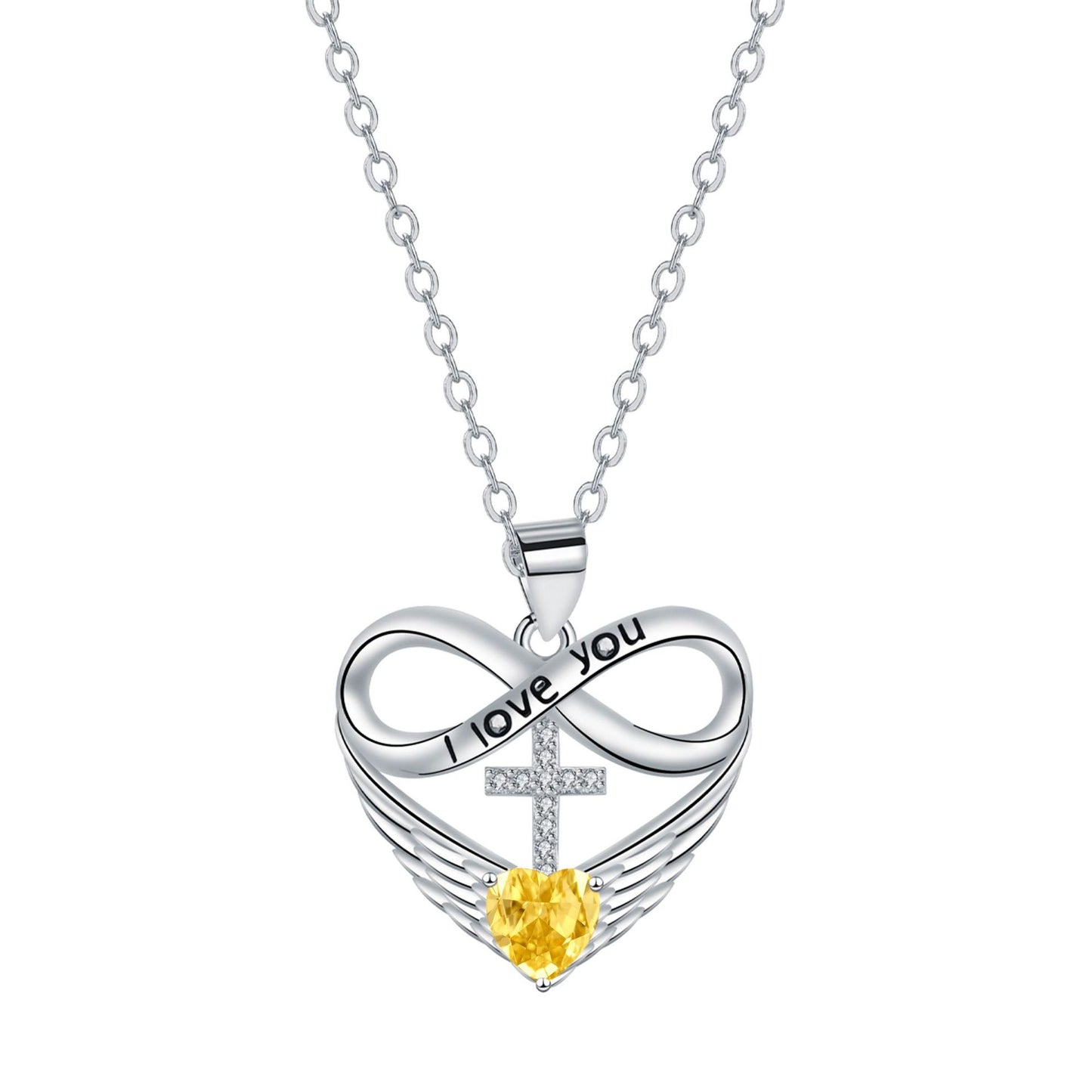 🎉 2026 Sale — Over 36,000 Sold! 💖 Infinity Heart Cross Necklace with Wing Pendant – Faith & Eternal Love ✨