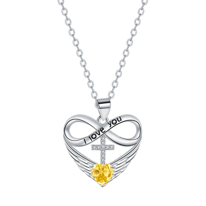 🎉 2026 Sale — Over 36,000 Sold! 💖 Infinity Heart Cross Necklace with Wing Pendant – Faith & Eternal Love ✨