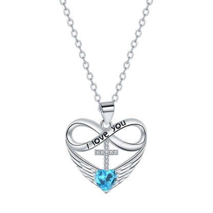 🎉 2026 Sale — Over 36,000 Sold! 💖 Infinity Heart Cross Necklace with Wing Pendant – Faith & Eternal Love ✨