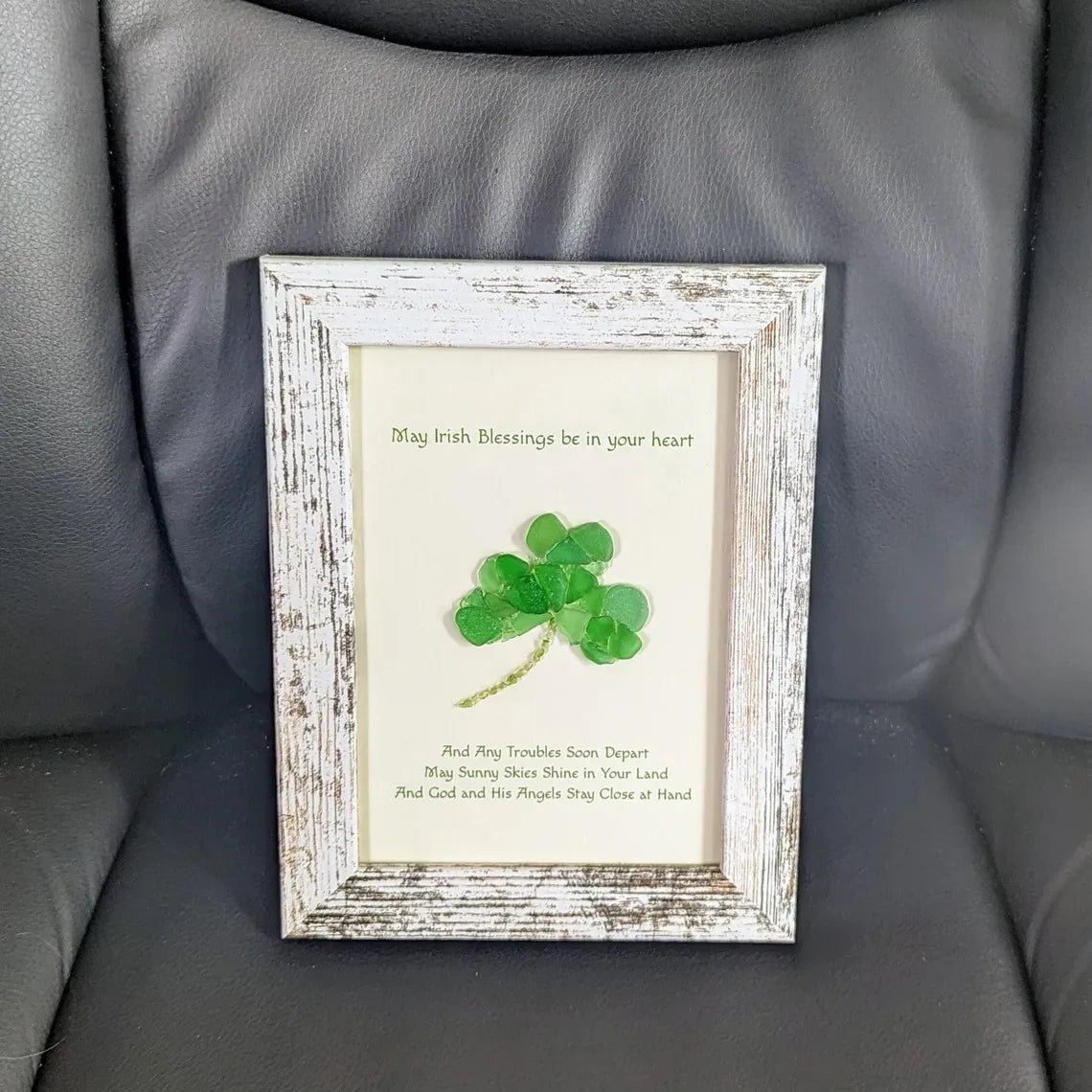 Sea Glass Art, May Irish Blessings be in you Heart