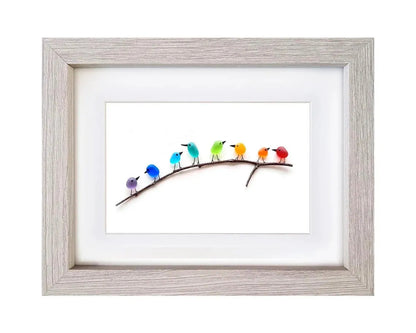 Sea Glass Rainbow Birds - A Truly Unique Handmade Artwork