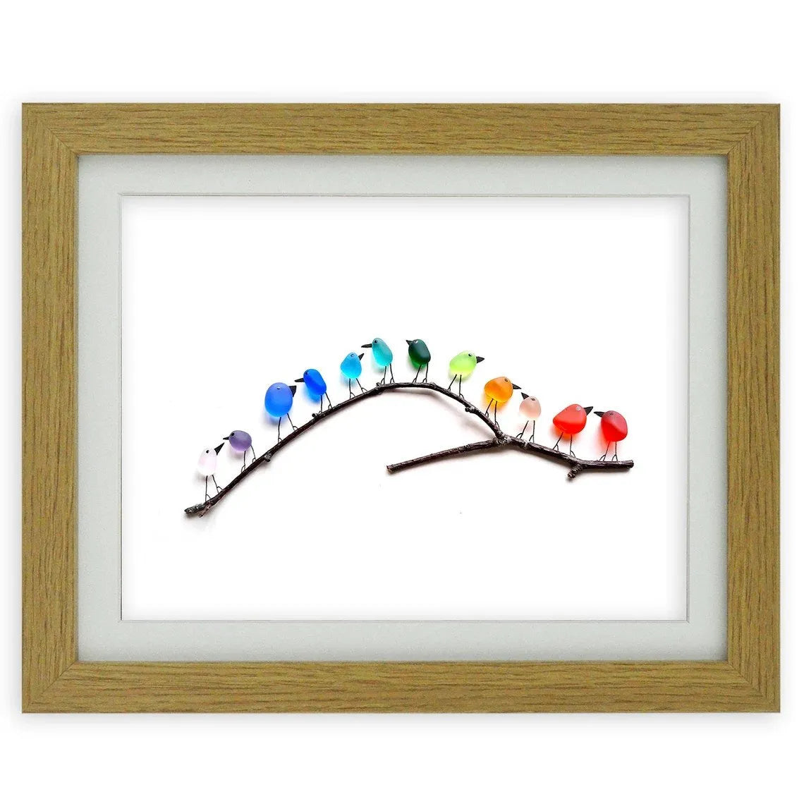 Sea Glass Rainbow Birds - A Truly Unique Handmade Artwork