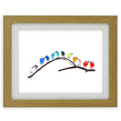 Sea Glass Rainbow Birds - A Truly Unique Handmade Artwork