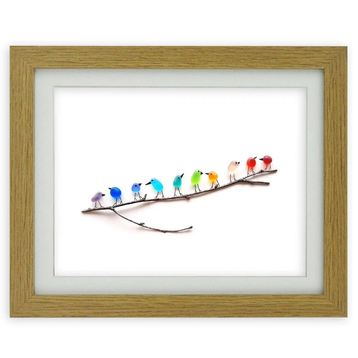 Sea Glass Rainbow Birds - A Truly Unique Handmade Artwork