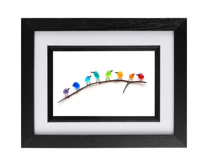 Sea Glass Rainbow Birds - A Truly Unique Handmade Artwork