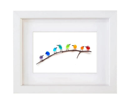 Sea Glass Rainbow Birds - A Truly Unique Handmade Artwork