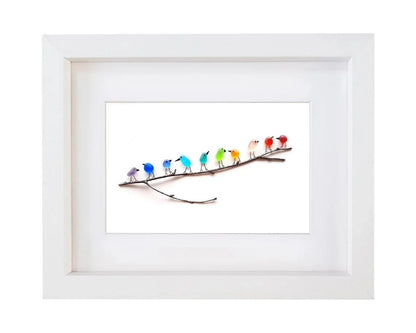 Sea Glass Rainbow Birds - A Truly Unique Handmade Artwork