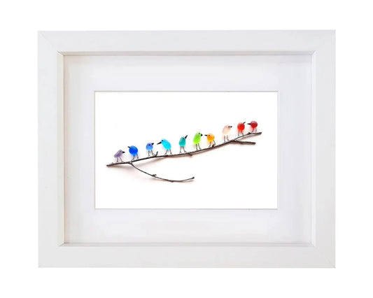 Sea Glass Rainbow Birds - A Truly Unique Handmade Artwork
