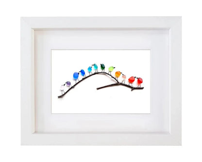 Sea Glass Rainbow Birds - A Truly Unique Handmade Artwork