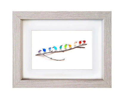 Sea Glass Rainbow Birds - A Truly Unique Handmade Artwork