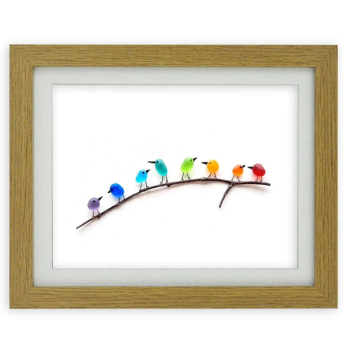 Sea Glass Rainbow Birds - A Truly Unique Handmade Artwork