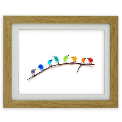 Sea Glass Rainbow Birds - A Truly Unique Handmade Artwork
