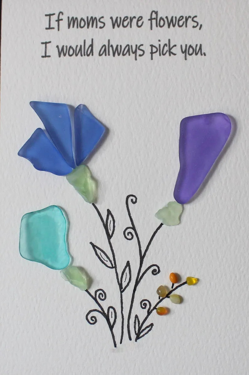 Handmade Sea Glass Flower Art