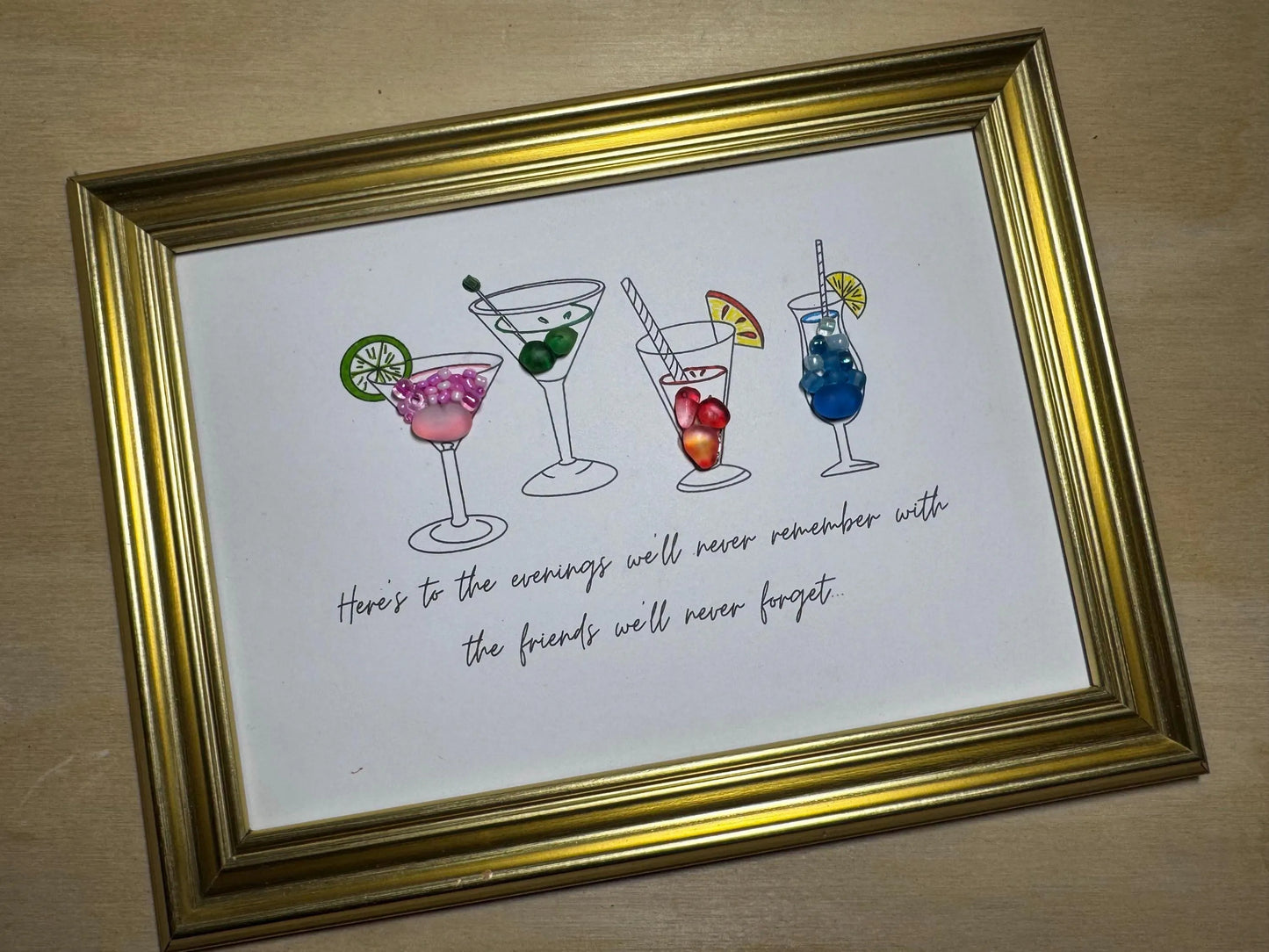 Cocktail Sea Glass Framed Art