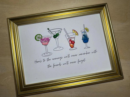 Cocktail Sea Glass Framed Art