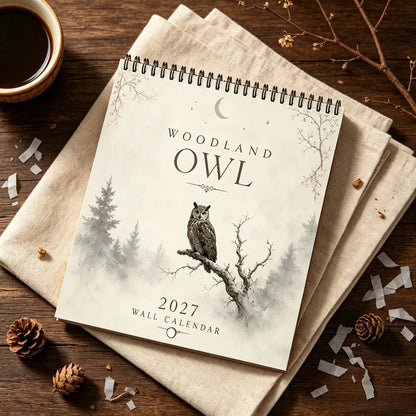 WOODLAND OWL 2027 WALL CALENDAR