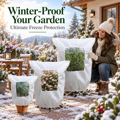 Winter Frost Protection Plant Cover with Zipper & Clear Window ❄️🌿
