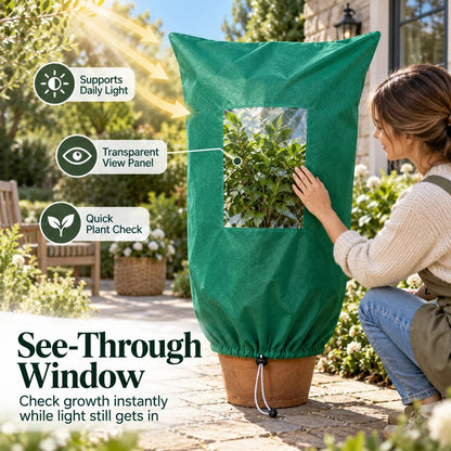 Winter Frost Protection Plant Cover with Zipper & Clear Window ❄️🌿