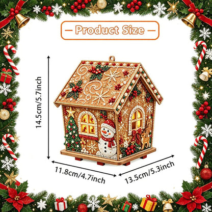🎄Christmas Pearl Cottage Art Kit | Pre-Cut Wooden Panels, Sparkling Rhinestones, Pearl Beads & Complete Tools for a 3D Holiday House ✨