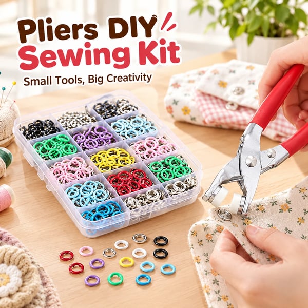 100pcs Invisible Buckles + Pliers DIY Sewing Kit