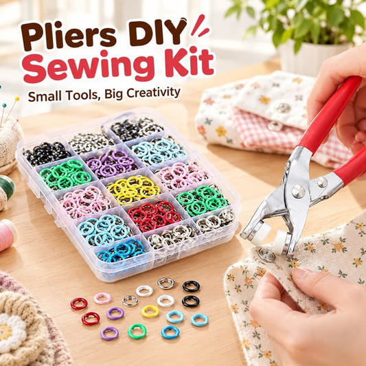 100pcs Invisible Buckles + Pliers DIY Sewing Kit
