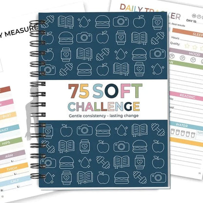 🔥HOT SALE🔥📗75 Soft Challenge Journal For Women | The Gentle Habit Tracker That Helps You Finish What You Start