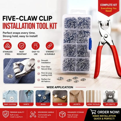 100pcs Invisible Buckles + Pliers DIY Sewing Kit