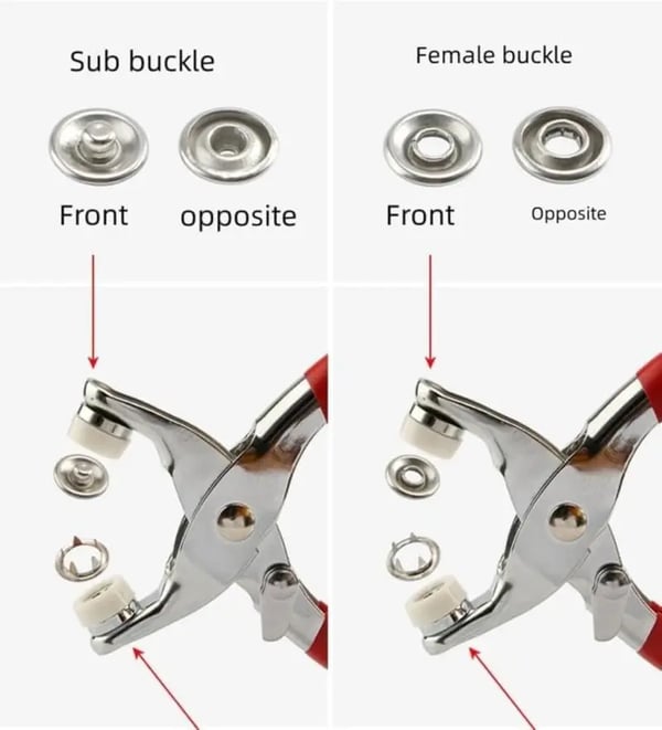 100pcs Invisible Buckles + Pliers DIY Sewing Kit