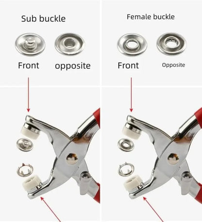 100pcs Invisible Buckles + Pliers DIY Sewing Kit