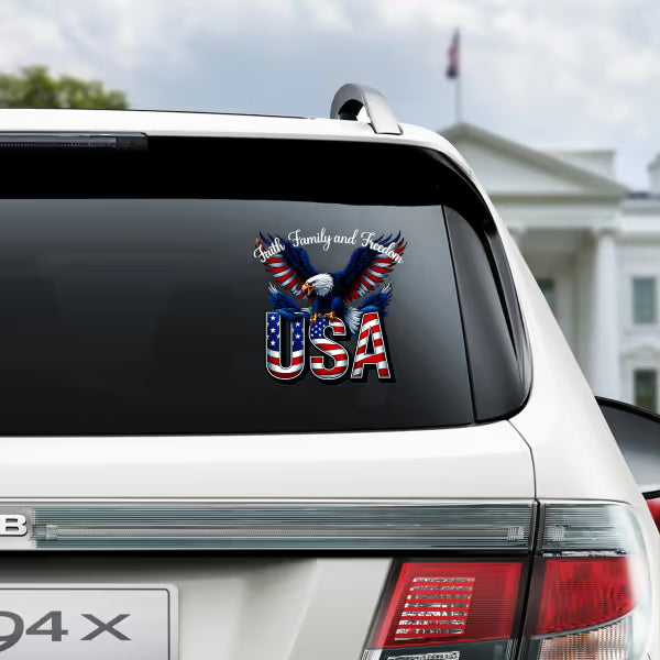 Faith, Family & Freedom America 250 Years Car Window Decal Sticker