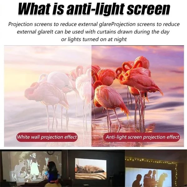 ⏰📺HD Matte White Projection Screen, Immersive Home Theater🎬🌟