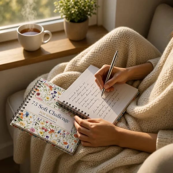 🔥HOT SALE🔥📗75 Soft Challenge Journal For Women | The Gentle Habit Tracker That Helps You Finish What You Start