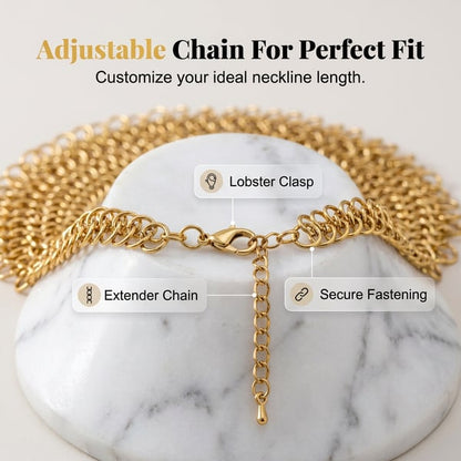 🔥HOT SALE🔥Geometric Circular Link Statement Collar Necklace