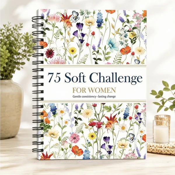 🔥HOT SALE🔥📗75 Soft Challenge Journal For Women | The Gentle Habit Tracker That Helps You Finish What You Start