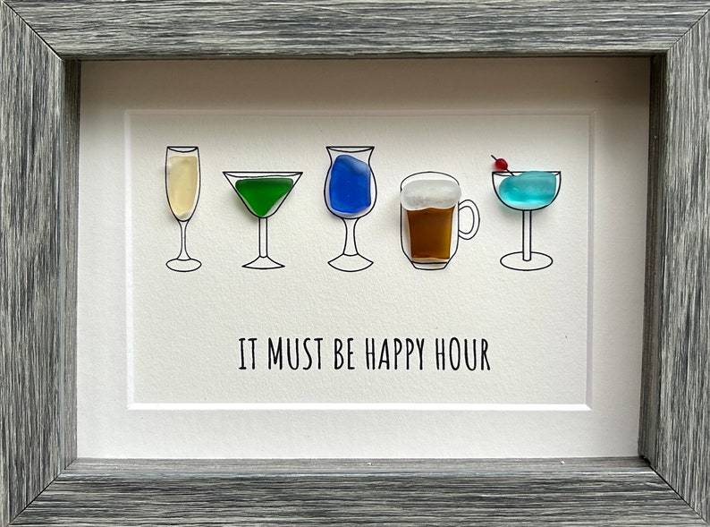 Happy Hour Sea Glass Art