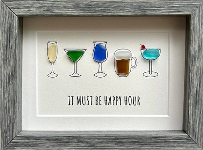 Happy Hour Sea Glass Art