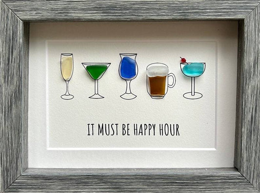 Happy Hour Sea Glass Art