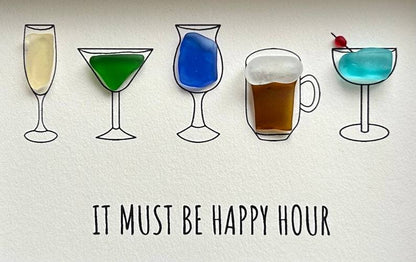 Happy Hour Sea Glass Art