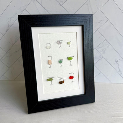Cocktail Theme Sea Glass Art