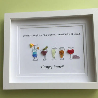 Happy Hour Cocktails Sea Glass Art