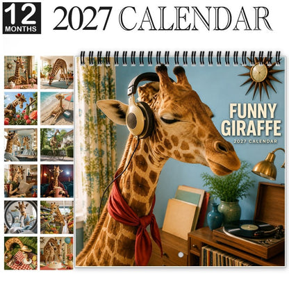 🦒 Funny Giraffe 2027 Wall Calendar – Music, Sass & Long-Necked Charm