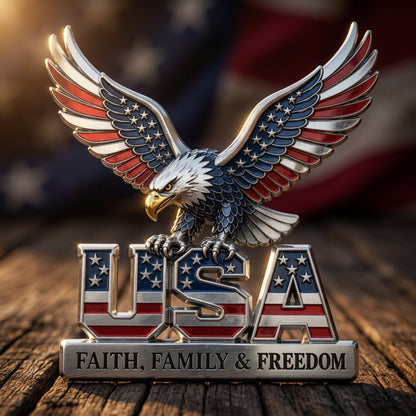 USA Faith, Family & Freedom Metal Emblem