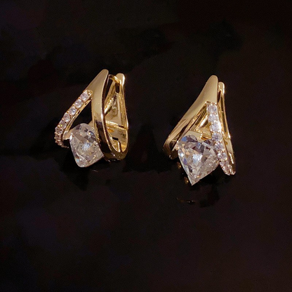 Buy 1 Get 1 Free✨Elegant V-Shape Heart Dangle Hoop Earrings