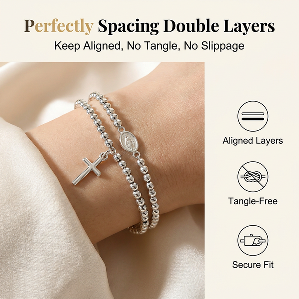 🔥Buy 1 Get 1 Free🔥💖 A Gift for the One You Love 🎁💖Double-Wrap Rosary Beaded Bracelet
