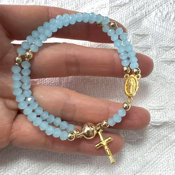 🔥Buy 1 Get 1 Free🔥💖 A Gift for the One You Love 🎁💖Double-Wrap Rosary Beaded Bracelet